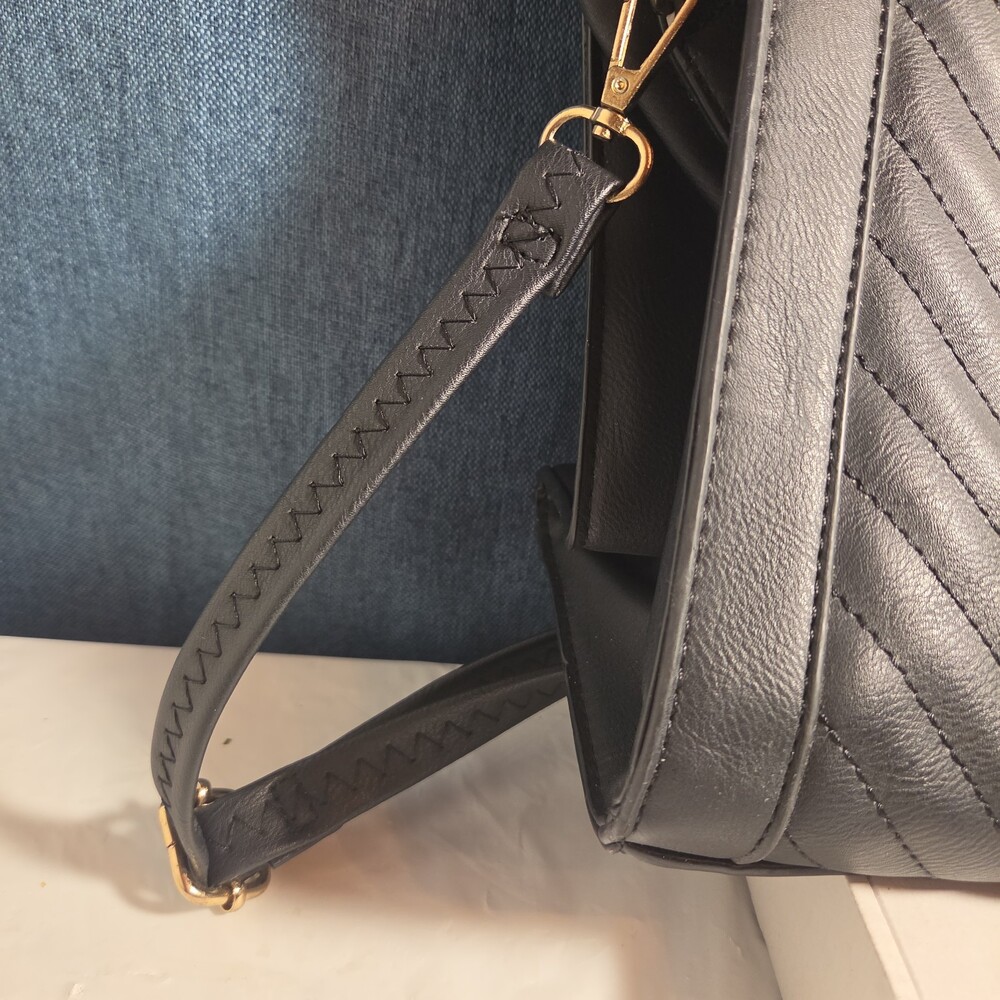 Satchel Chevron Quilted Faux Leather Purse Tote Classic Vibe - Picture 15 of 16